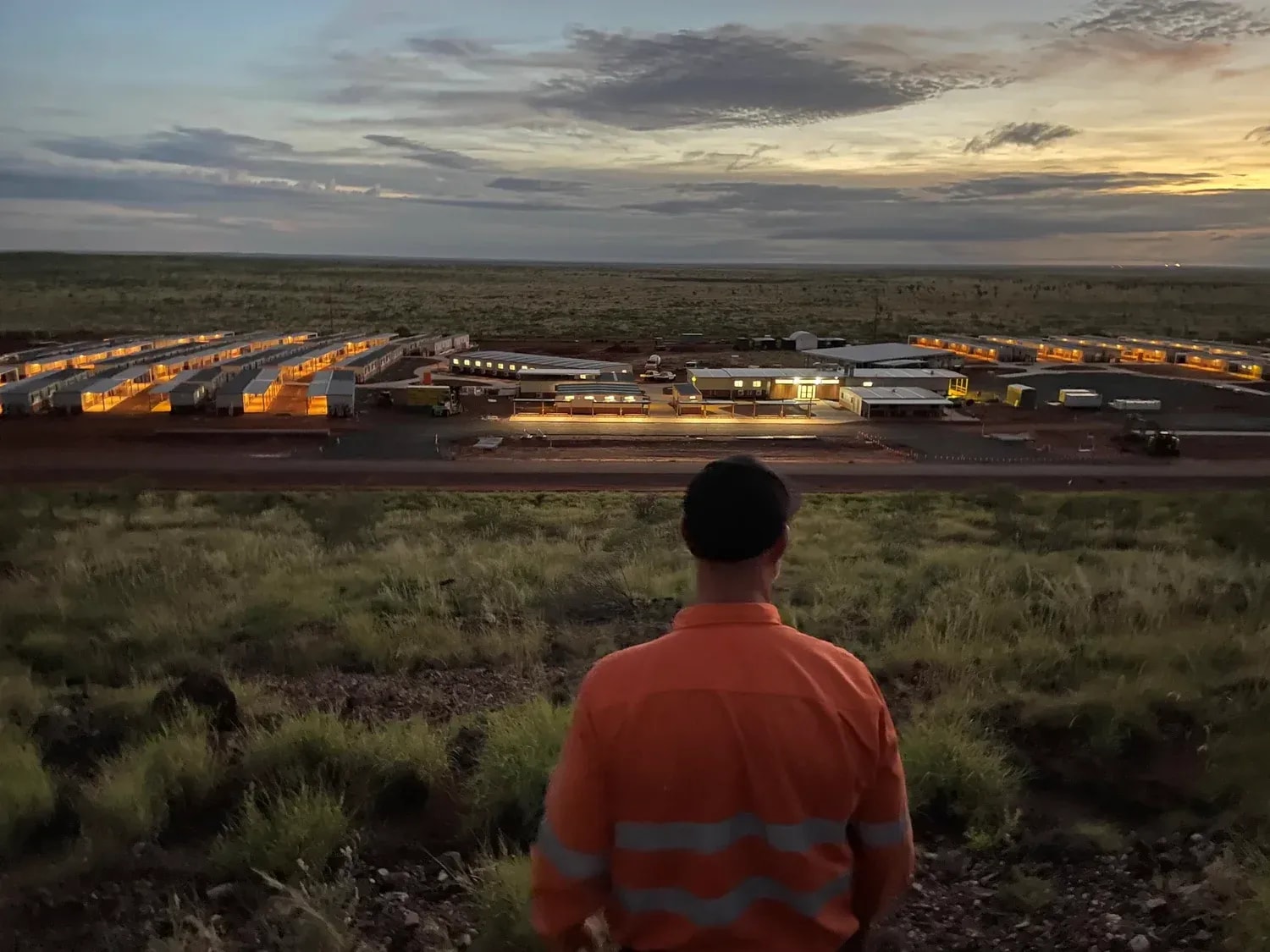 Remote mine infrastructure energised and operating at night